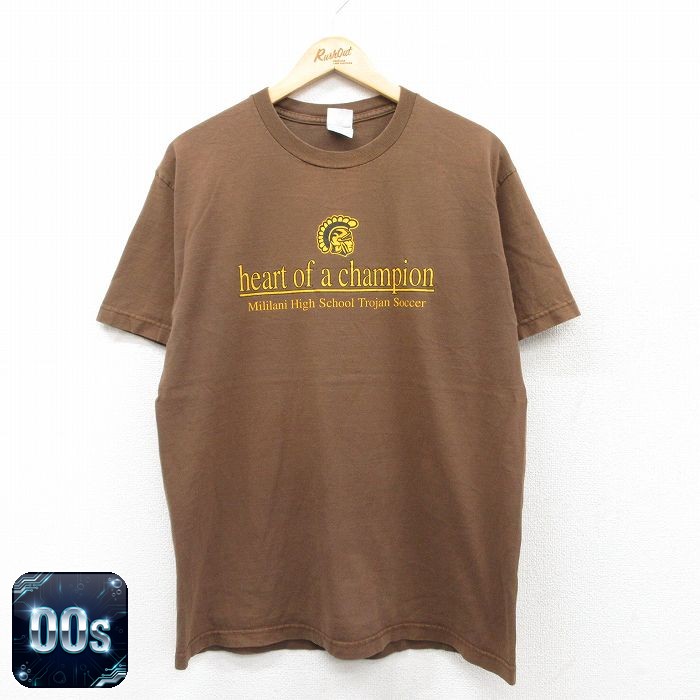 00s 半袖Tシャツ サッカー ブラウン L | 古着