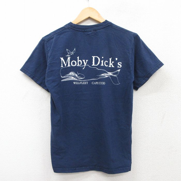S★古着 ヘインズ Hanes 半袖 ビンテージ Tシャツ メンズ 00年代 00s クジラ Moby Dicks コットン クルーネック 紺 ネイビー 【spe】 25sep02 中古