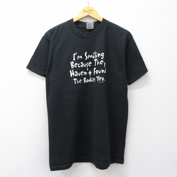 90s 半袖Tシャツ メッセージ ブラック L | 古着