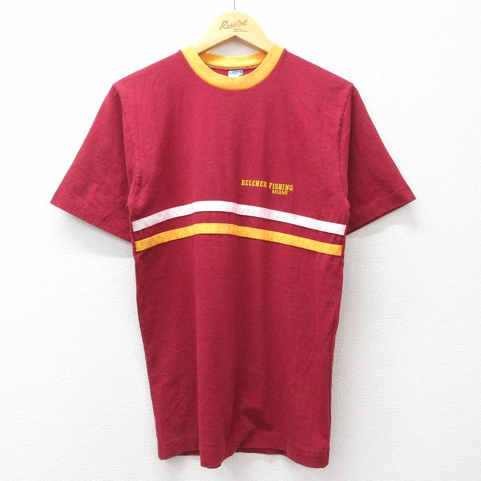 チャンピオン 70s 半袖Tシャツ BELCHER バーガンディ M | 古着