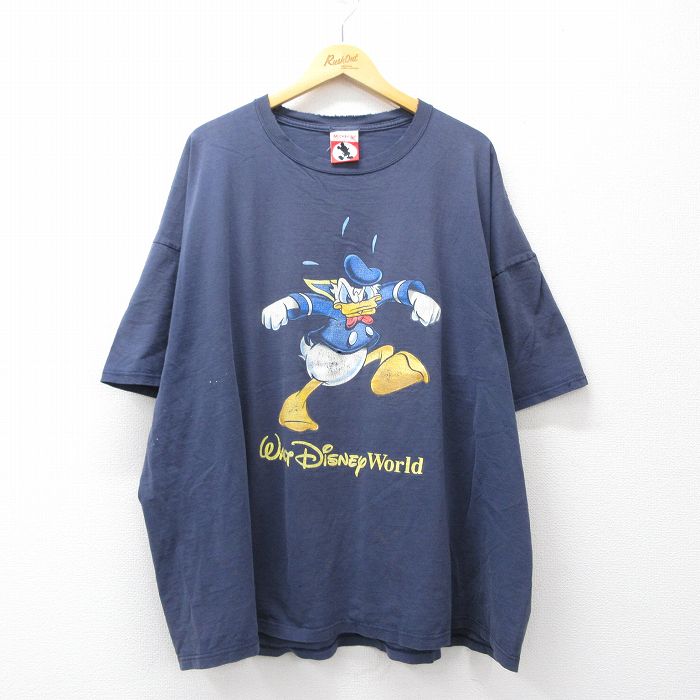 ディズニー 90s 半袖Tシャツ ドナルドダック ネイビー メンズXL相当 | 古着