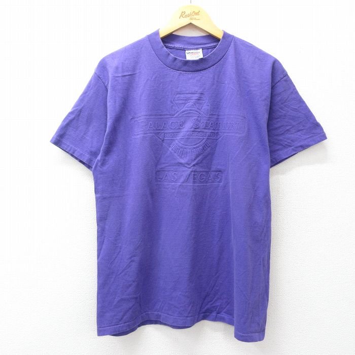 オニータ 90s 半袖Tシャツ PALACE STATION パープル メンズL相当 | 古着
