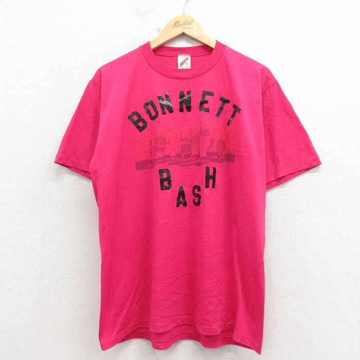 【20%OFF】80s 半袖Tシャツ ヨット ピンク メンズXL相当 | 古着