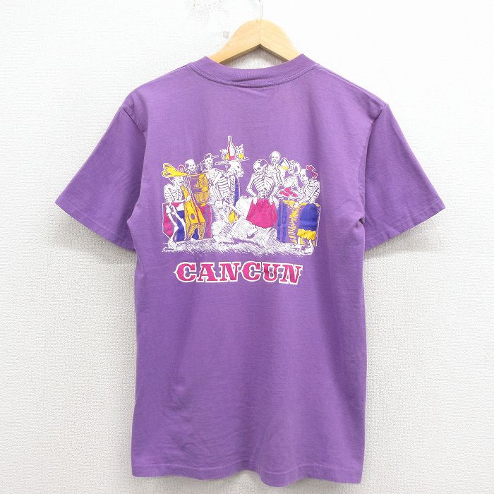 オニータ 90s 半袖Tシャツ スケルトン パープル メンズM相当 | 古着
