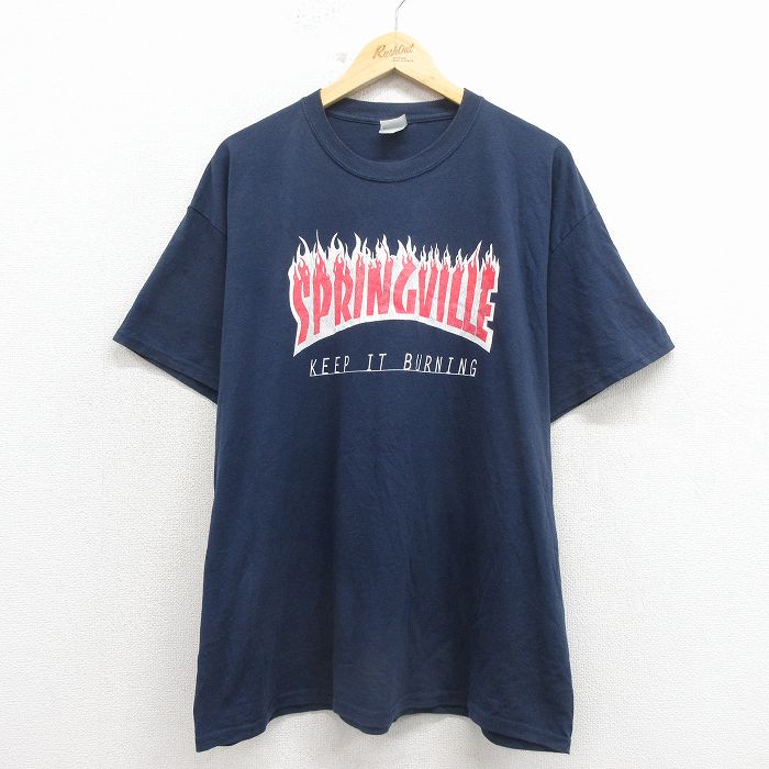 【20%OFF】00s 半袖Tシャツ SPRINGVILLE ネイビー メンズXL相当 | 古着
