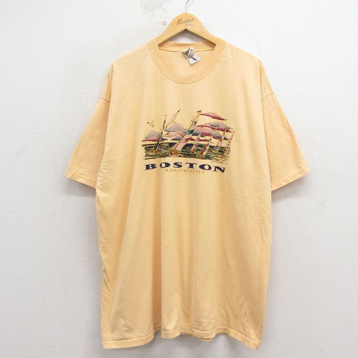 フルーツオブザルーム 90s 半袖Tシャツ ボストン イエロー XL | 古着