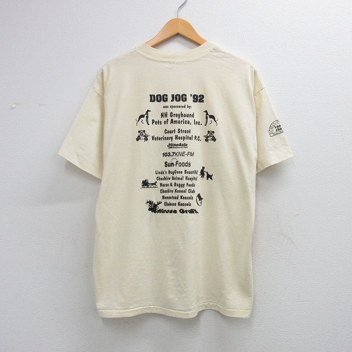 ヘインズ 90s 半袖Tシャツ DOG JOG ベージュ メンズXL相当 | 古着