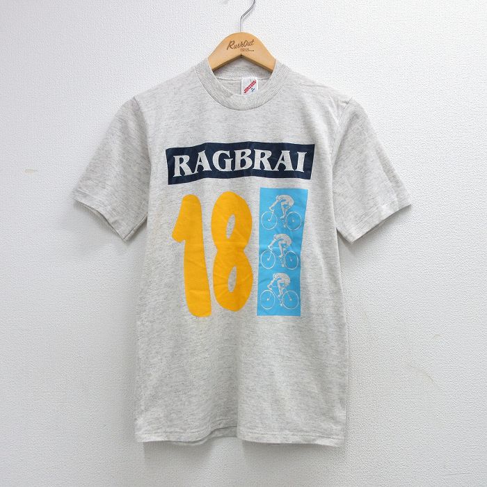 S★古着 ジャージーズ 半袖 ビンテージ Tシャツ メンズ 90年代 90s RAGBRAI クルーネック USA製 薄グレー 霜降り 26apr07