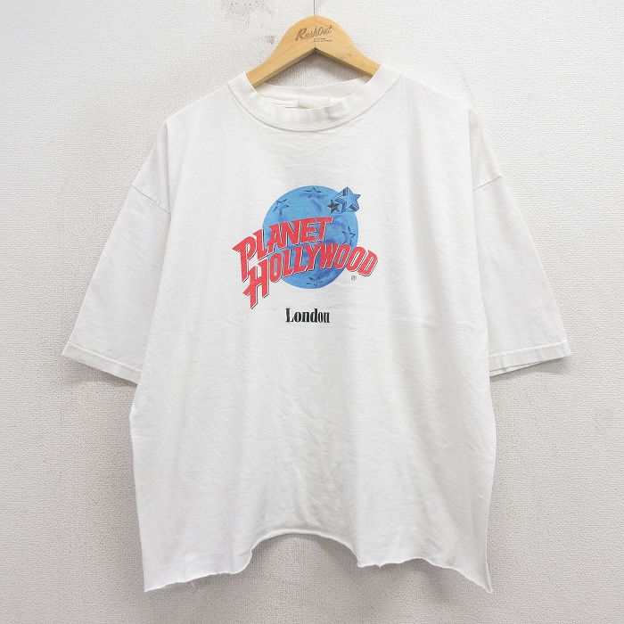 XL★古着 半袖 ビンテージ Tシャツ メンズ 00年代 00s プラネットハリウッド クルーネック 白 26apr11