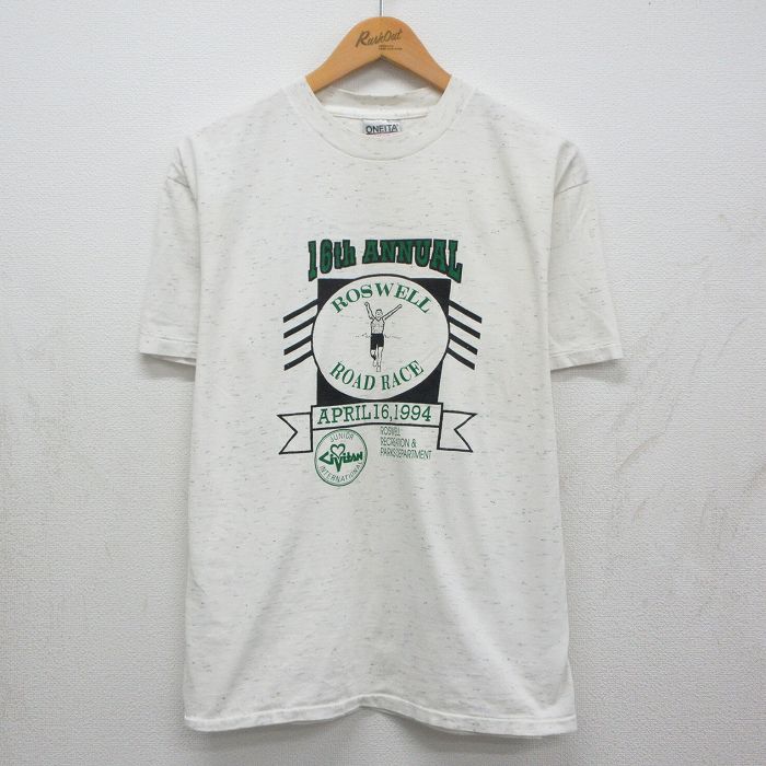 オニータ 90s 半袖Tシャツ ROSWELL ホワイト メンズL相当 | 古着