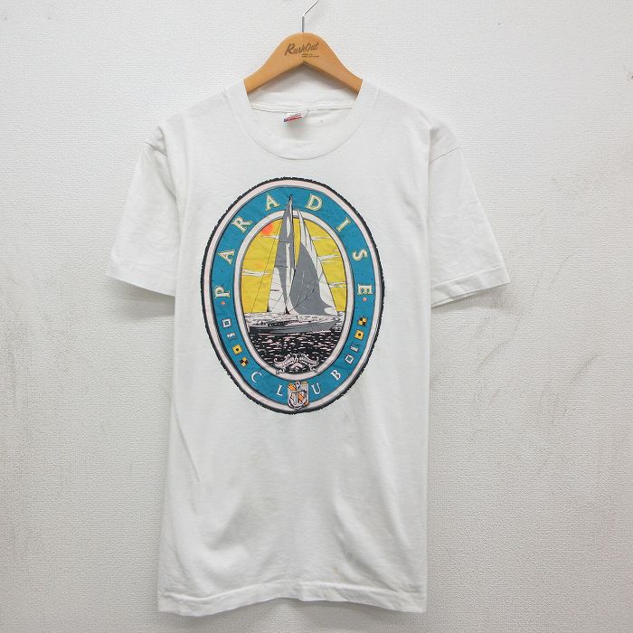 フルーツオブザルーム 90s 半袖Tシャツ ヨット ホワイト メンズL相当 | 古着