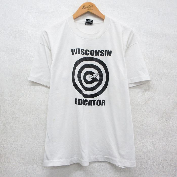 フルーツオブザルーム 90s 半袖Tシャツ WISCONSIN EDUCATOR ホワイト XL | 古着