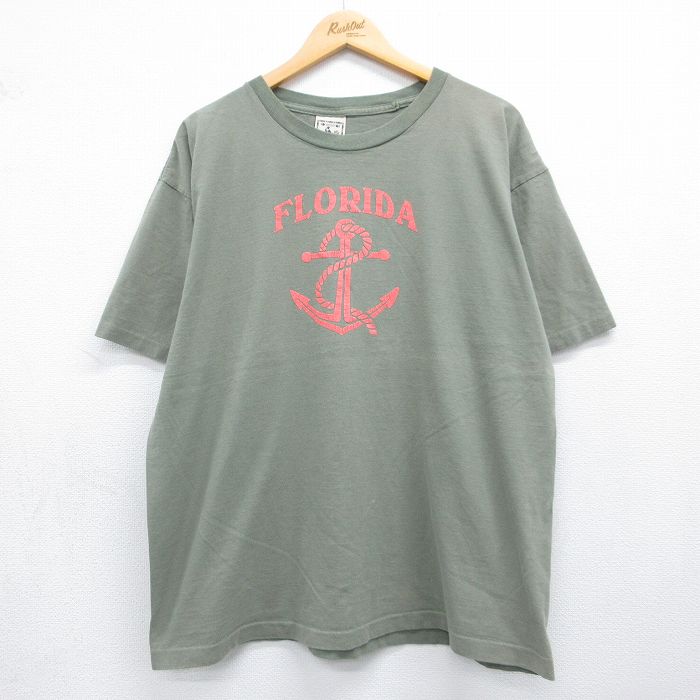 90s 半袖Tシャツ フロリダイカリ カーキ メンズXL相当 | 古着