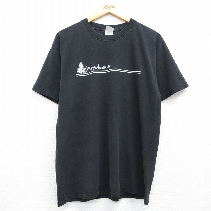 【20%OFF】00s 半袖Tシャツ Weyerhaeuser ブラック メンズL相当 | 古着