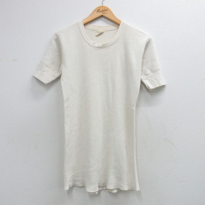 シアーズ 70s 半袖サーマルTシャツ 生成り ベージュ メンズL相当 | 古着
