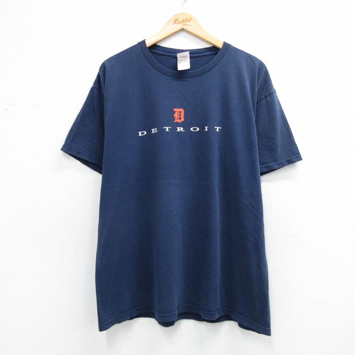フルーツオブザルーム 00s 半袖Tシャツ デトロイト ネイビー XL | 古着