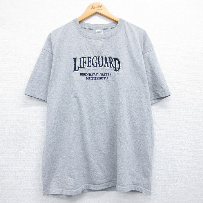 00s 半袖Tシャツ LIFE GUARD刺繍 グレー XL | 古着