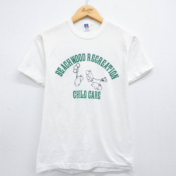 ラッセル 80s 半袖Tシャツ BEACHWOOD ホワイト S | 古着
