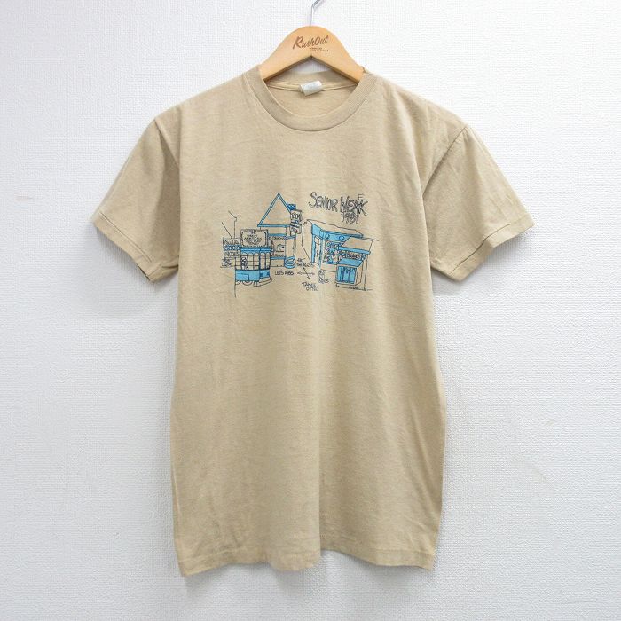 80s 半袖Tシャツ SENIOR WEEK ベージュ M | 古着