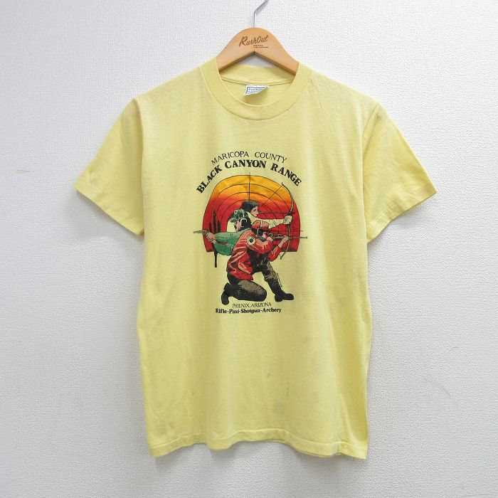 80s 半袖Tシャツ BLACK CANYON RANGE イエロー メンズM相当 | 古着