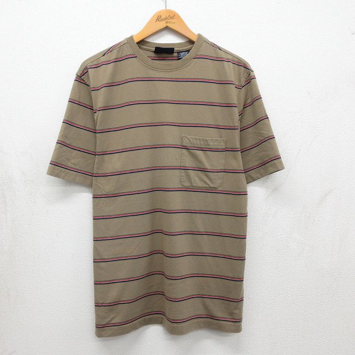 ピューリタン 00s 半袖Tシャツ ボーダー ブラウン L | 古着