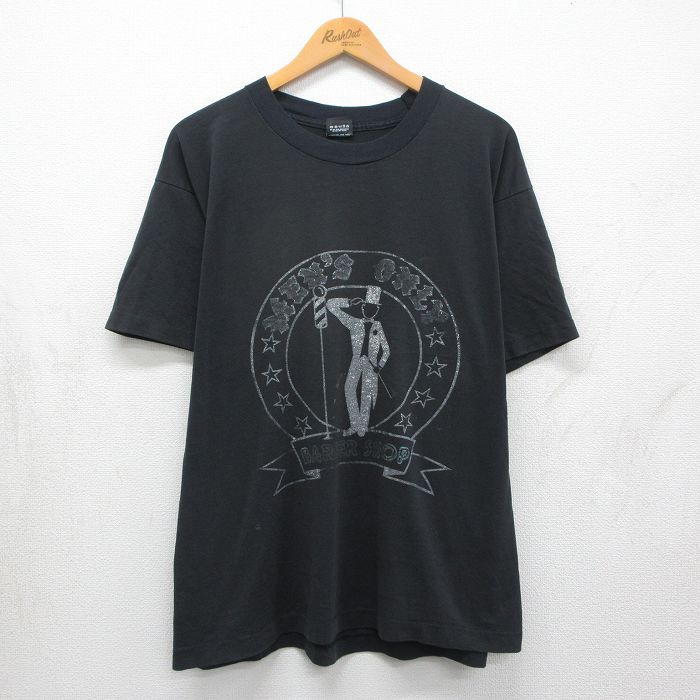 80s 半袖Tシャツ BARBER SHOP ブラック XL | 古着