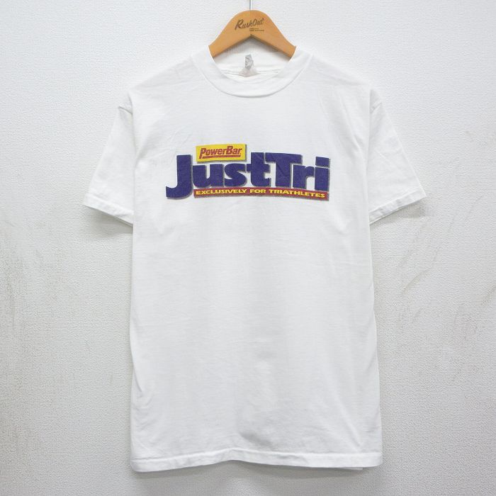 90s 半袖Tシャツ Power Bar Just Tri ホワイト L | 古着