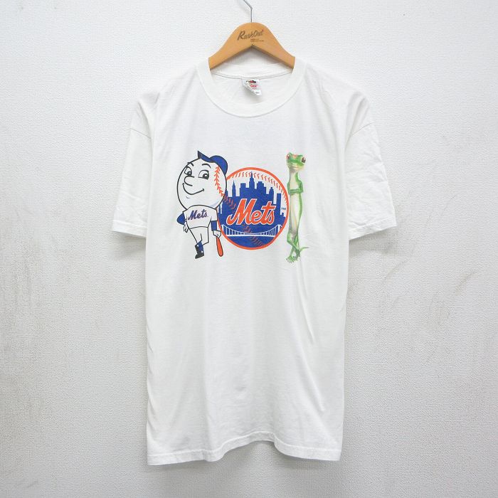 フルーツオブザルーム 00s 半袖Tシャツ ニューヨークメッツ ホワイト XL | 古着