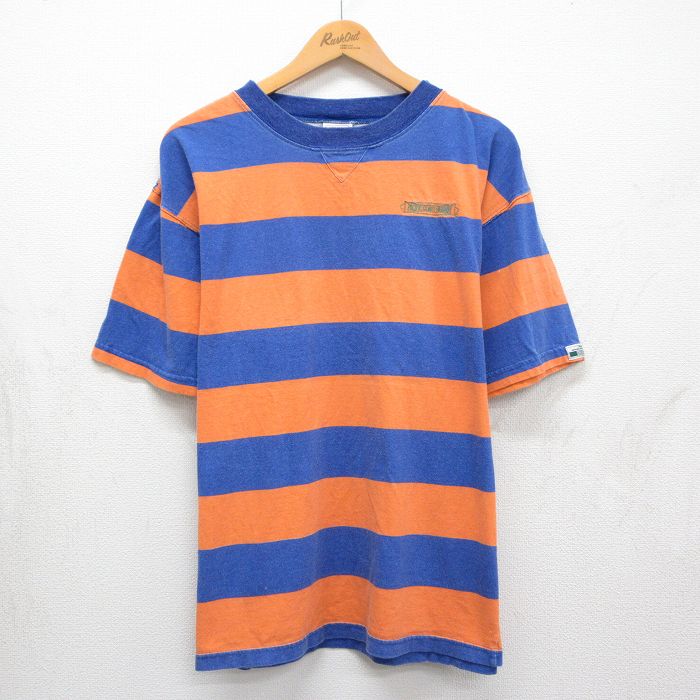90s 半袖Tシャツ PACIFIC COASTボーダー オレンジ XL | 古着
