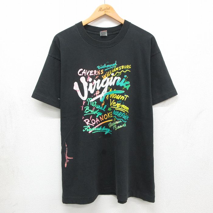 フルーツオブザルーム 90s 半袖Tシャツ Virginia ブラック XL | 古着