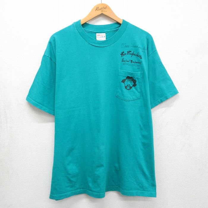 ヘインズ 90s 半袖Tシャツ Theo Thudpuckers グリーン XL | 古着