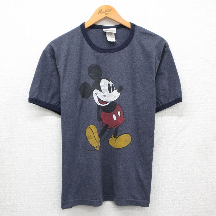 ディズニー 00s 半袖Tシャツ ミッキー ネイビー L | 古着