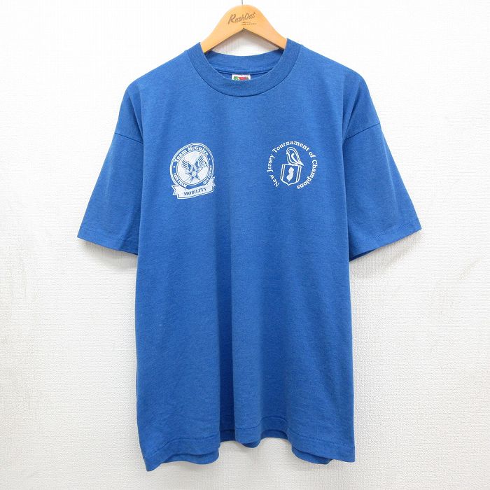 フルーツオブザルーム 90s 半袖Tシャツ Team Me Guire ブルー メンズXL相当 | 古着