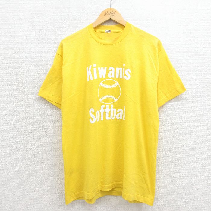 スクリーンスターズ 80s 半袖Tシャツ ソフトボール イエロー XL | 古着