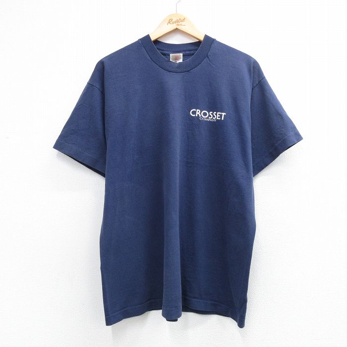 フルーツオブザルーム 90s 半袖Tシャツ CROSSET ネイビー XL | 古着