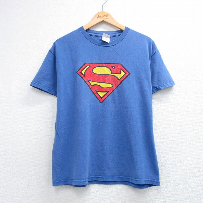 00s 半袖Tシャツ DCコミックススーパーマン ブルー L | 古着