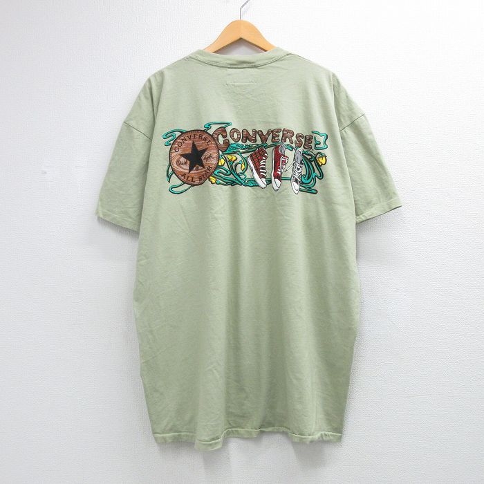 XL★古着 半袖 ビンテージ Tシャツ メンズ 90年代 90s コンバース カーキ【spe】 26jun03