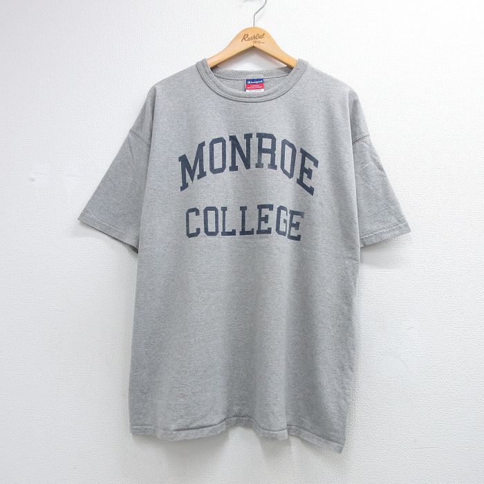 チャンピオン 00s 半袖Tシャツ MONROE カレッジ グレー メンズXL相当 | 古着