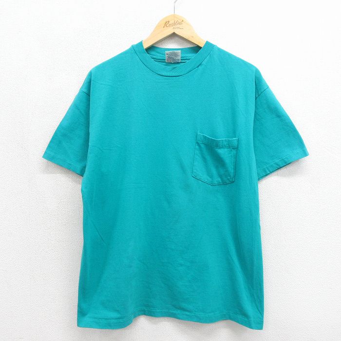 ヘインズ 90s 半袖Tシャツ 胸ポケット付き グリーン メンズXL相当 | 古着