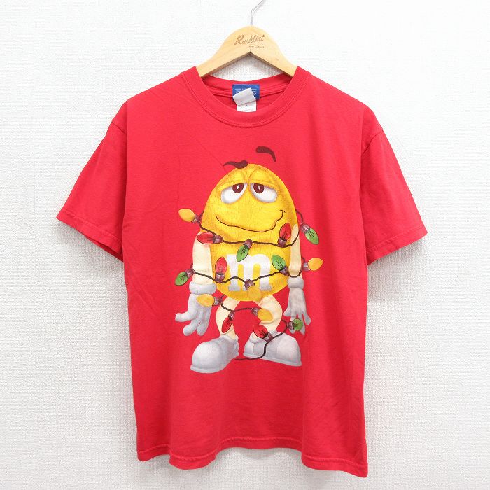 00s 半袖Tシャツ m&ms レッド メンズL相当 | 古着