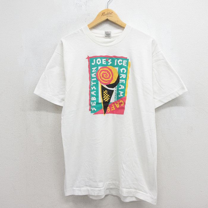 フルーツオブザルーム 90s 半袖Tシャツ アイスクリーム ホワイト メンズL相当 | 古着