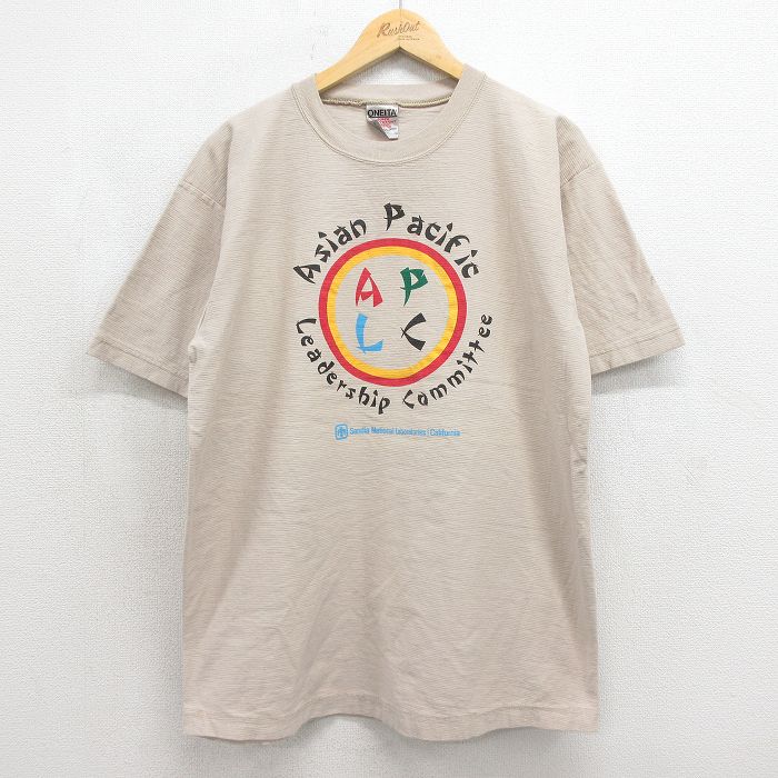 オニータ 90s 半袖Tシャツ アジアンパシフィック ベージュ メンズXL相当 | 古着