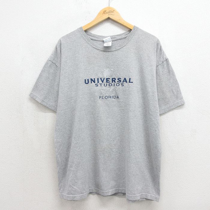 00s 半袖Tシャツ ユニバーサルスタジオ刺繍 グレー メンズXL相当 | 古着