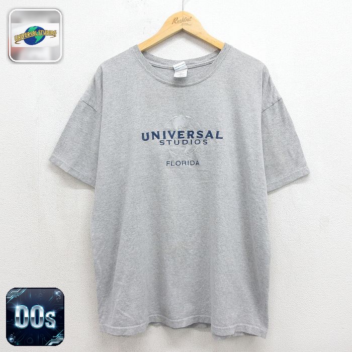 00s 半袖Tシャツ ユニバーサルスタジオ刺繍 グレー メンズXL相当 | 古着