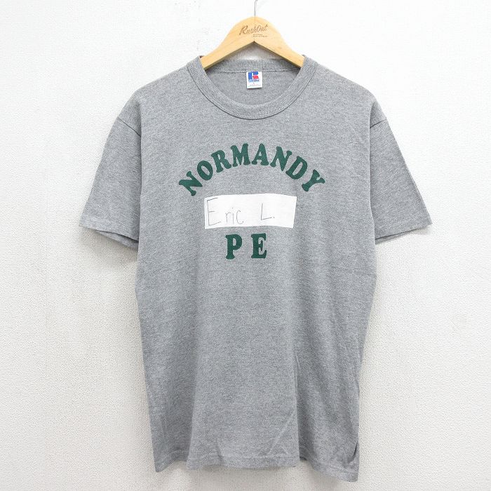 ラッセル 80s 半袖Tシャツ NORMANDY グレー メンズL相当 | 古着