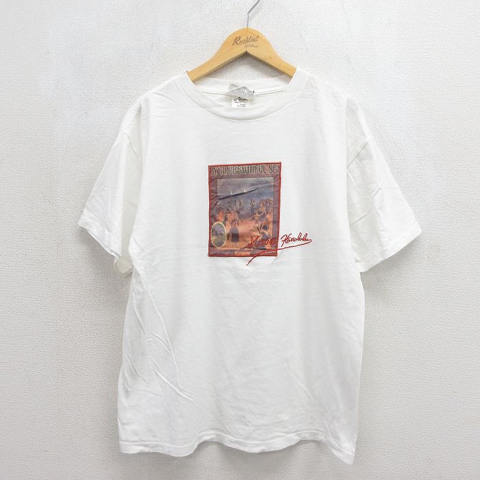 90s 半袖Tシャツ ホノルル ホワイト メンズXL相当 | 古着