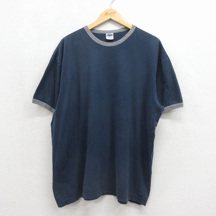 オールドネイビー 00s 半袖Tシャツ リンガー ネイビー メンズXL相当 | 古着