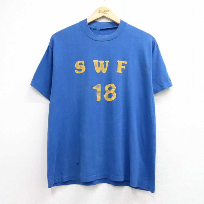 90s 半袖Tシャツ SWF 18 ネイビー メンズL相当 | 古着