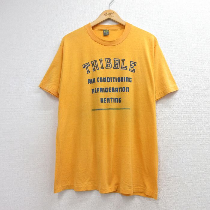 80s 半袖Tシャツ TRIBBLE イエロー メンズXL相当 | 古着