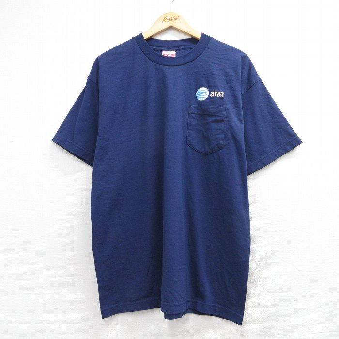 00s 半袖Tシャツ at&t ネイビー メンズXL相当 | 古着